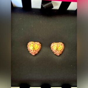 New in Box original Juicy Couture pink heart earrings
